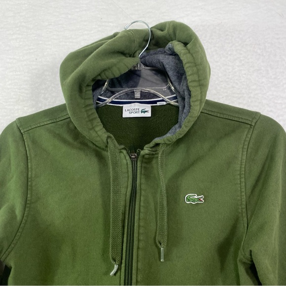 Lacoste Sport Green Full Zip Hoodie Size S - Picture 3 of 7